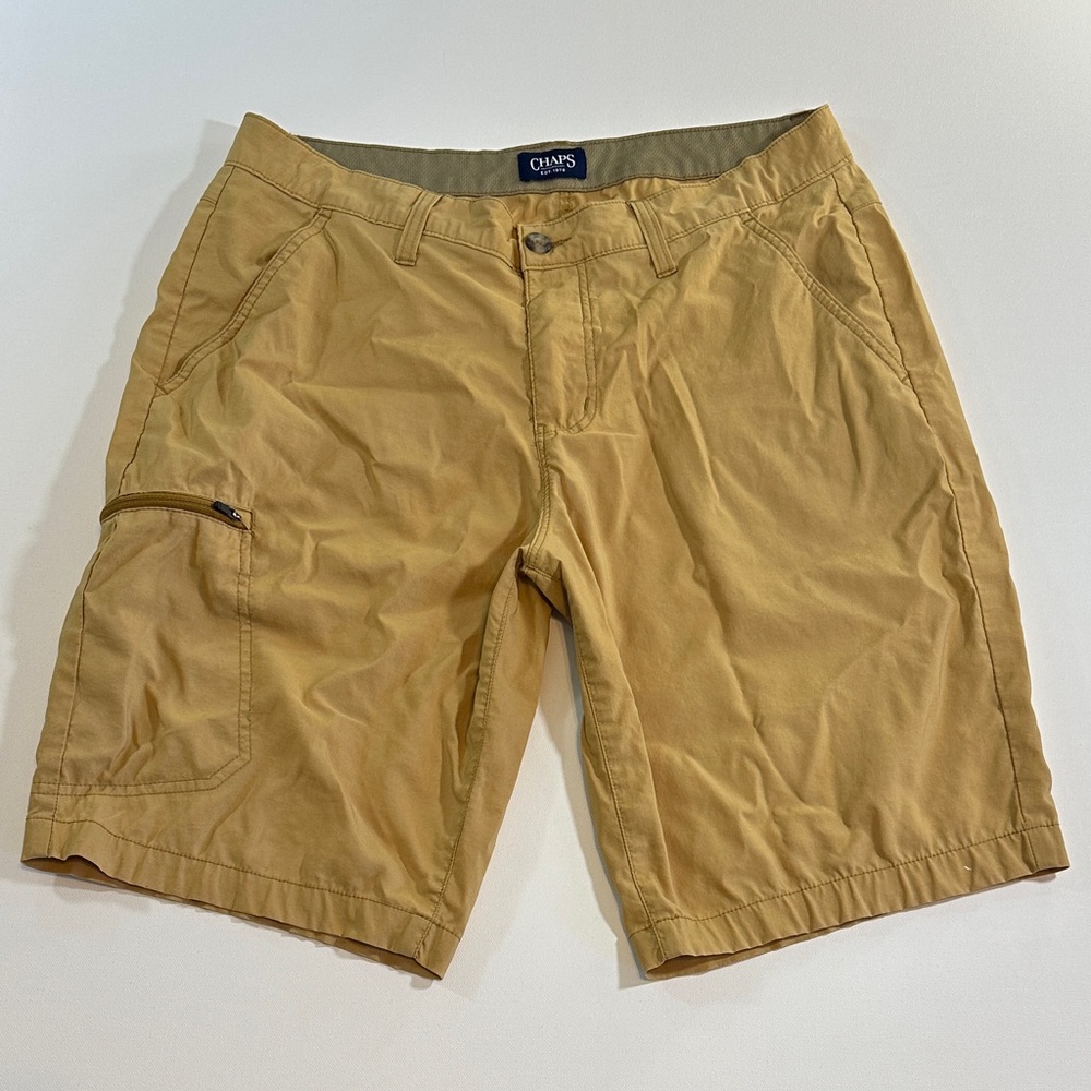Chaps Cargo Shorts Khaki Nylon Blend Men’s Waist 34